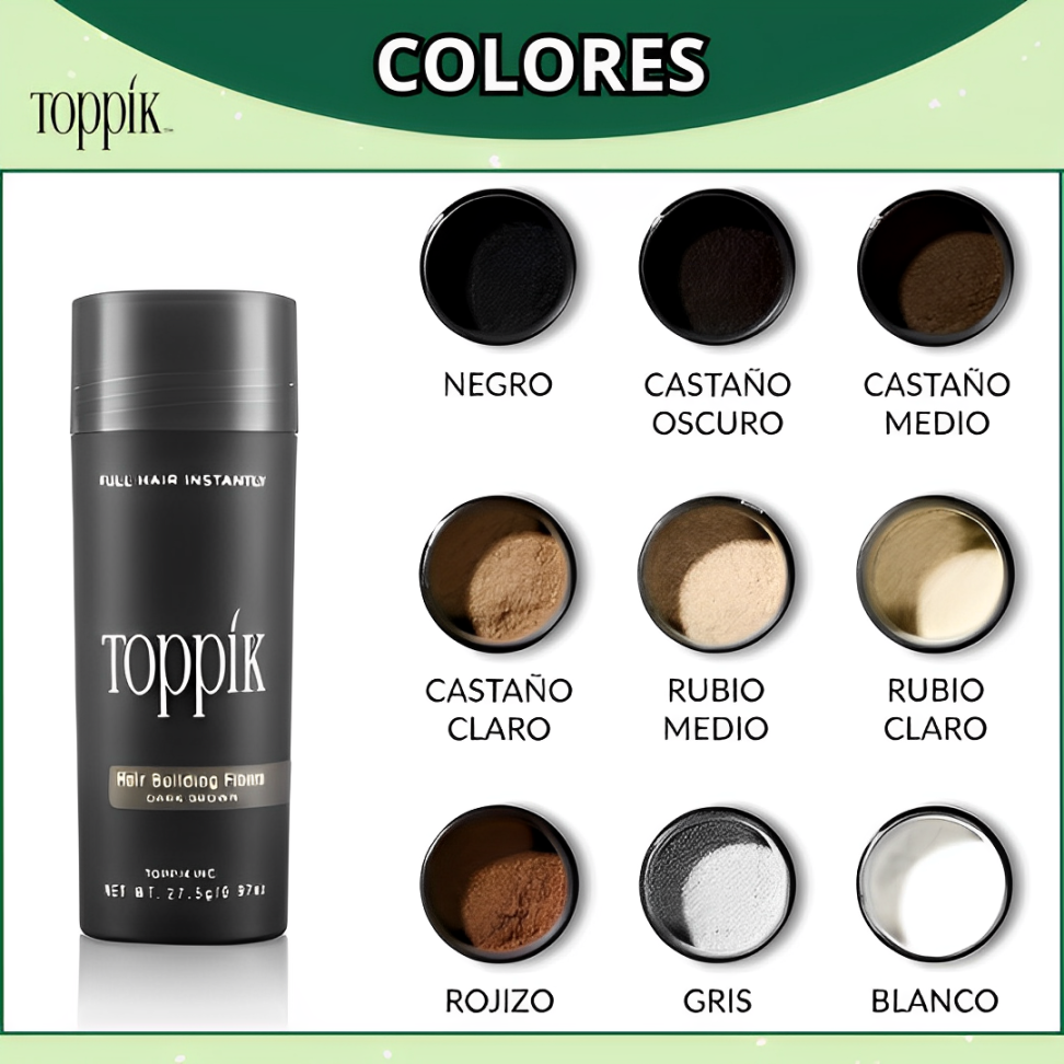 KIT TOPPIK 27.5GR + APLICADOR + PEINE (ÚLTIMAS UNIDADES)