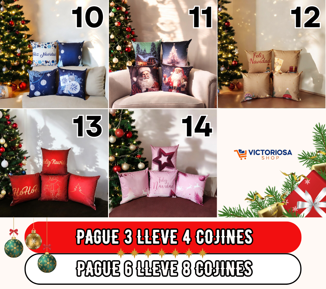 COJINES NAVIDEÑOS - OFERTA LIMITADA: 30% OFF + COMPRE 3, LEVE 4 🤩