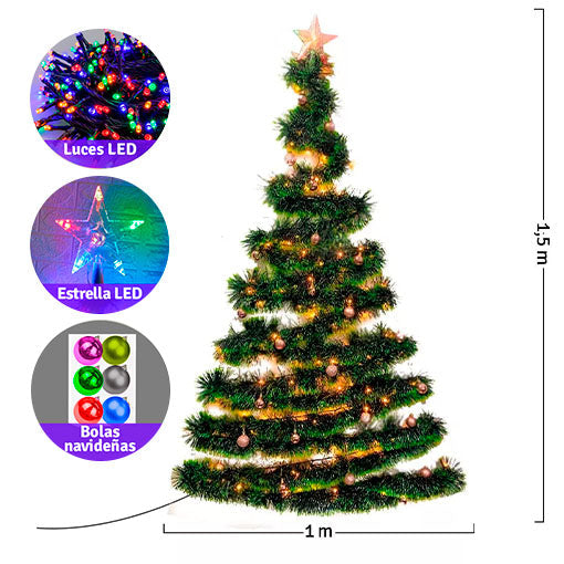 COMBO COMPLETO ÁRBOL NAVIDEÑO DE PARED - OFERTA LIMITADA: 30% OFF 🤩