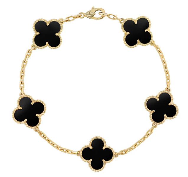 KIT 2 EN 1 VAN CLEEF RODINADO – COLLAR + PULSERA TRÉBOL
