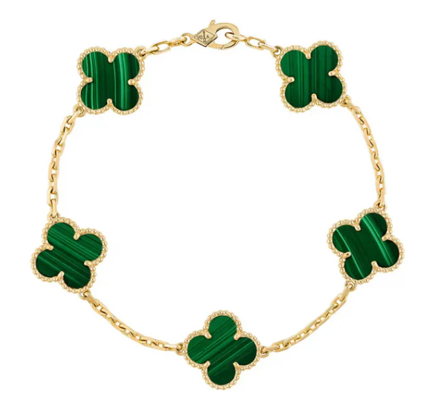 KIT 2 EN 1 VAN CLEEF RODINADO – COLLAR + PULSERA TRÉBOL
