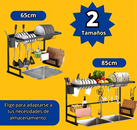 ESCURRIDOR Y ORGANIZADOR DE PLATOS - INOXIDABLE – ÚLTIMAS UNIDADES: 50% OFF + ENVÍO GRATIS + PAGO CONTRAENTREGA 🔥