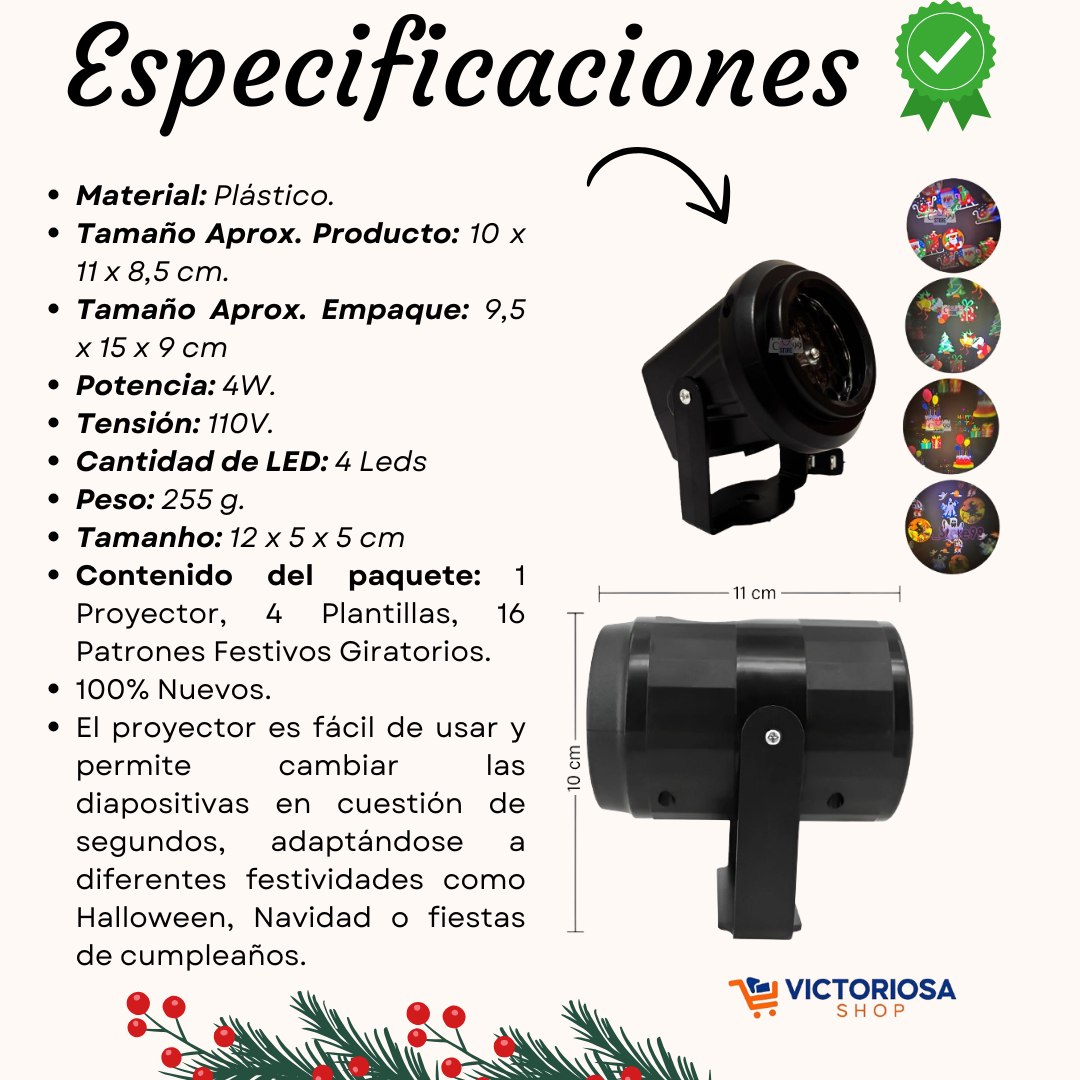 PROYECTOR DE LUCES NAVIDENÃS - OFERTA LIMITADA: 30% OFF + ENVÍO GRATIS 🤩