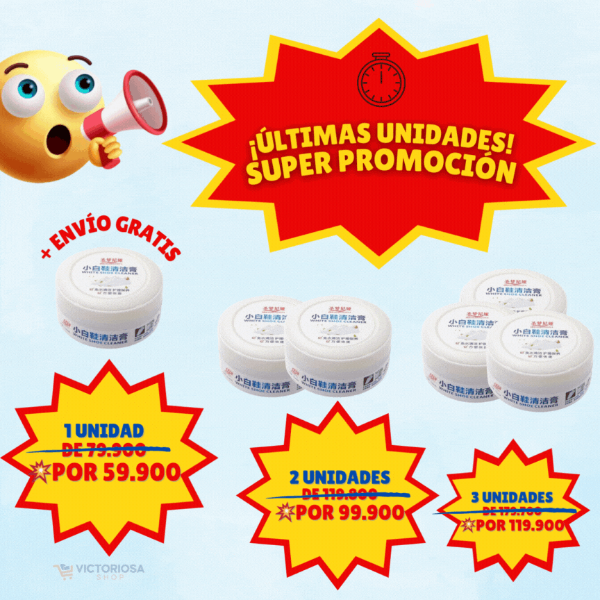 ÚLTIMAS UNIDADES - 30% OFF + ENVÍO GRATIS 🔥 - CREMA LIMPIADORA WHITESHOECLEANER® + ESPONJA DE REGALO 🧽✨ ¡ADIÓS A LOS ZAPATOS SUCIOS!