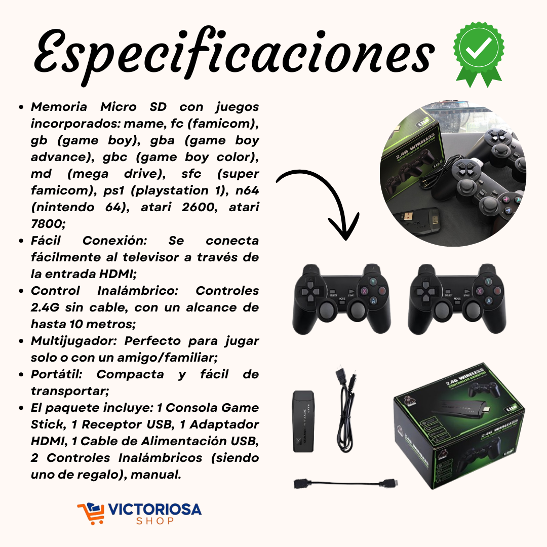 GAME STICK PRO 4K RETRO +10.000 JUEGOS - OFERTA LIMITADA: 50%OFF + 1 MANDO DE REGALO 🤩