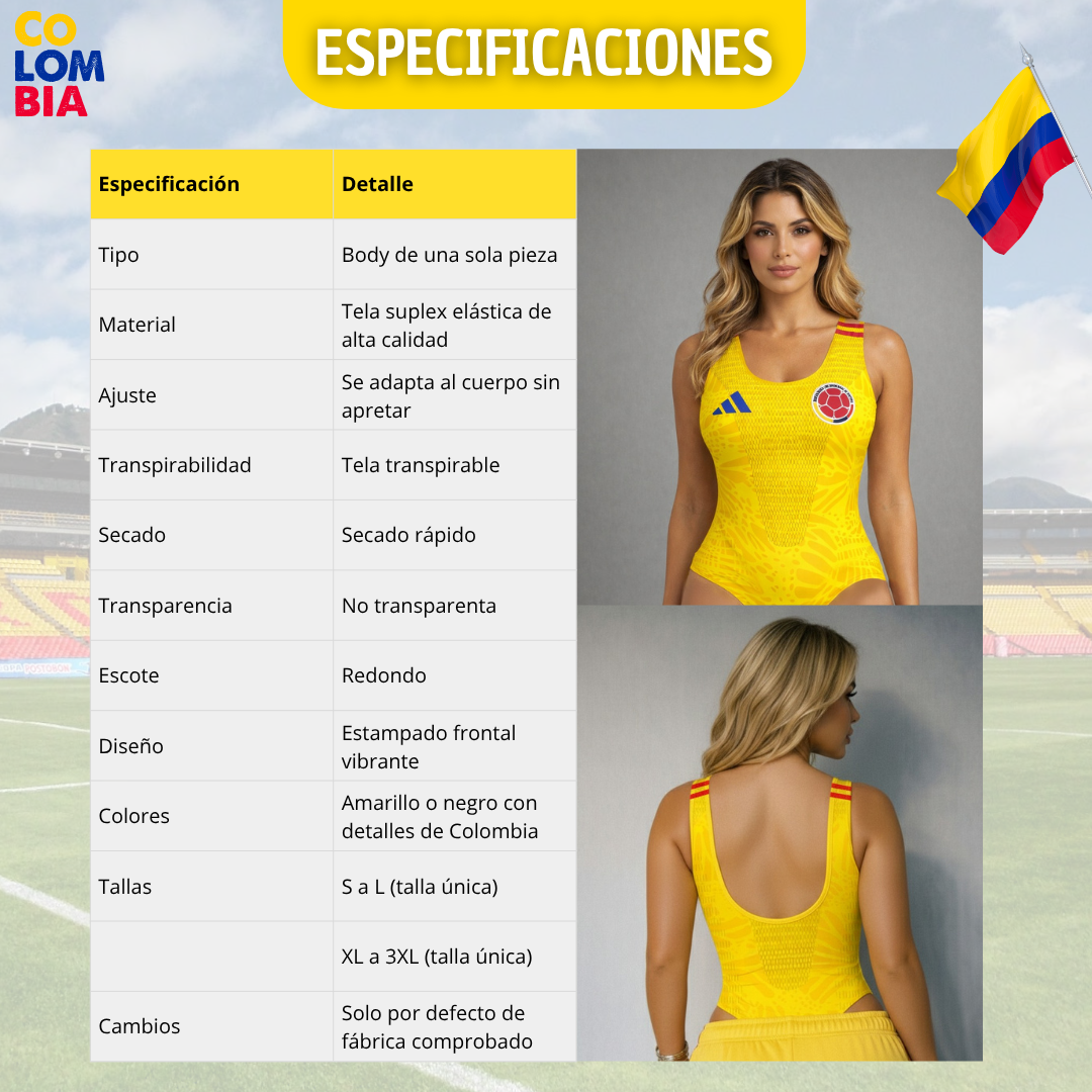 BODY COLOMBIA VICTORY 2026 - ENVÍO GRATIS + PAGA AL RECIBIR 💙💛❤️