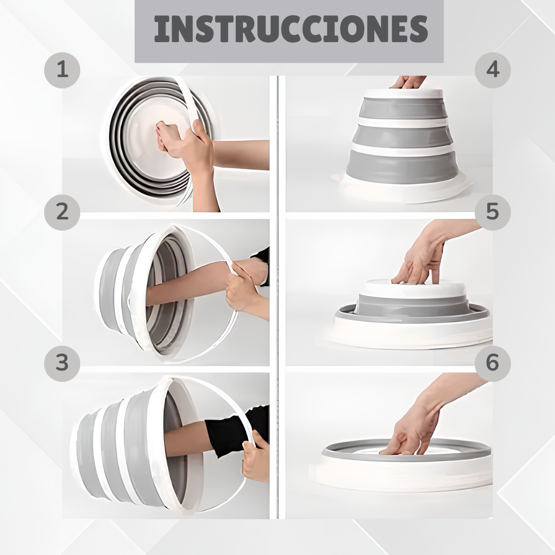 BALDE PORTÁTIL PLEGABLE 10 LITROS - 30%OFF + ENVÍO GRATIS 🤩