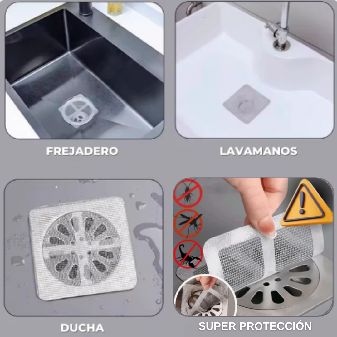 FILTROS ADHESIVOS ANTI ATASCOS Y INSECTOS (15 UN + 🎁 5 GRATIS 🎁) – para sifón del baño, ducha, fregadero de cocina y más - 💥 50%0FF + ENVÍO GRATIS 💥