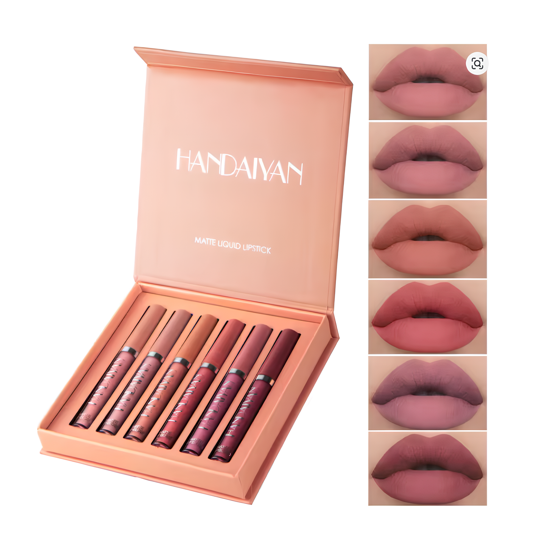 ⚜️ SET 6 LABIALES MATE LUJO HANDAIYAN: 30%OFF + ENVÍO GRATIS + 🎁 REGALO ESPECIAL