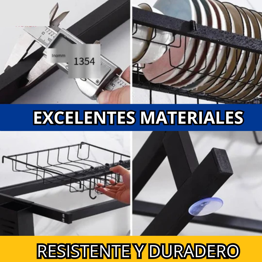 ESCURRIDOR Y ORGANIZADOR DE PLATOS - INOXIDABLE – ÚLTIMAS UNIDADES: 50% OFF + ENVÍO GRATIS + PAGO CONTRAENTREGA 🔥