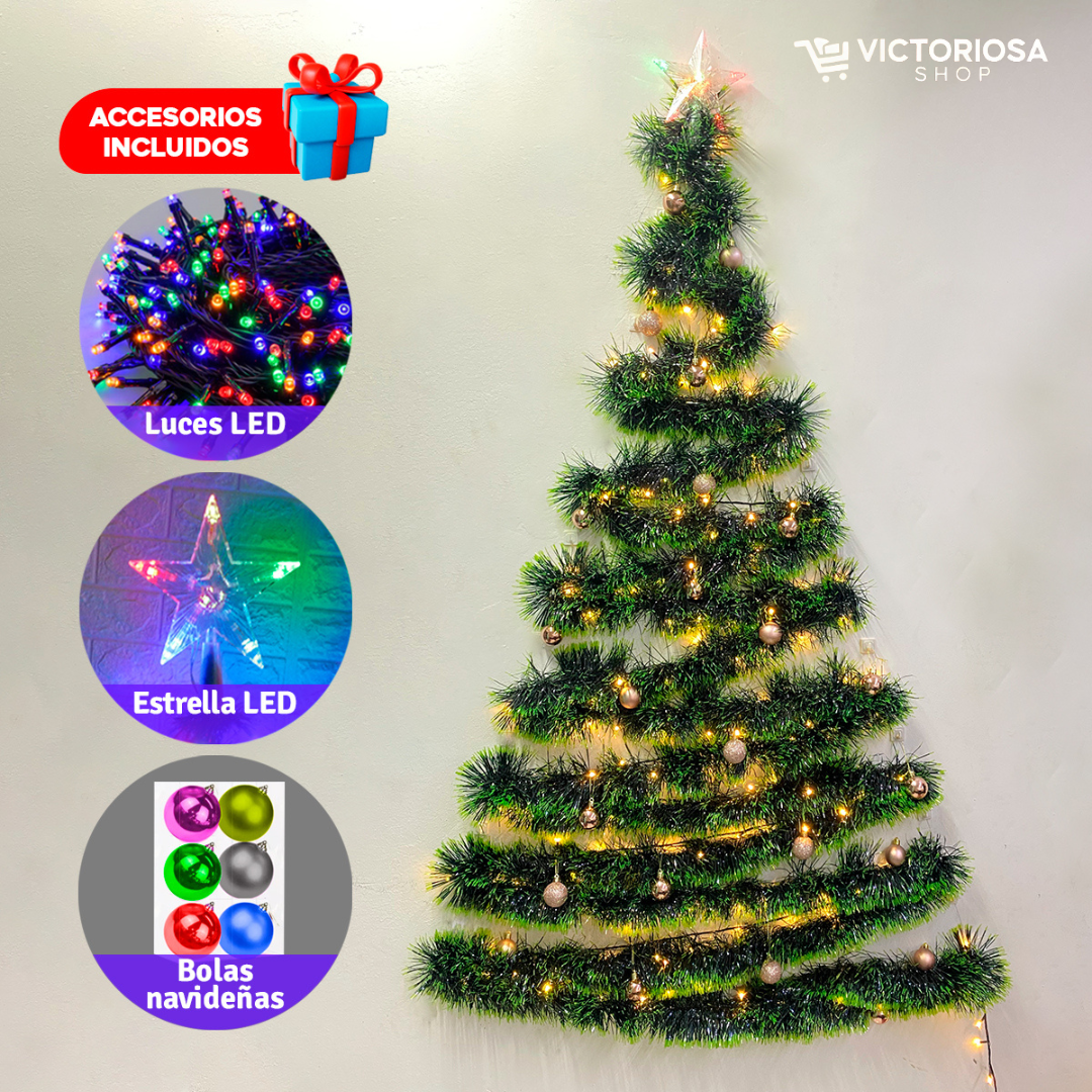 COMBO COMPLETO ÁRBOL NAVIDEÑO DE PARED - OFERTA LIMITADA: 30% OFF 🤩
