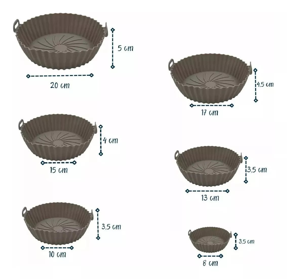 KIT CANASTAS DE SILICONA PARA AIR FRYER - 6 UNIDADES: 50% OFF + ENVÍO GRATIS + PAGO CONTRAENTREGA 🔥