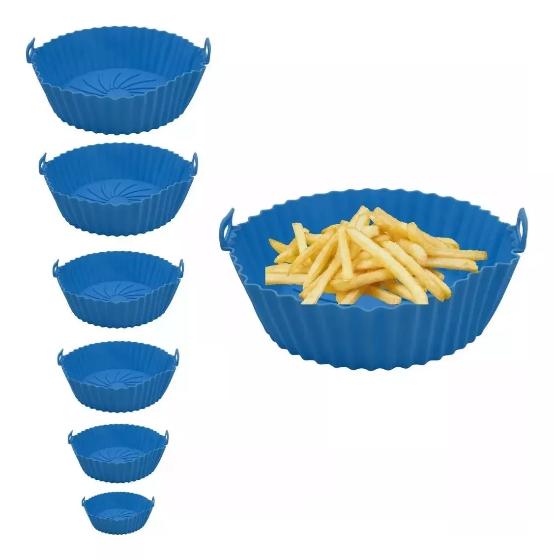 KIT CANASTAS DE SILICONA PARA AIR FRYER - 6 UNIDADES: 50% OFF + ENVÍO GRATIS + PAGO CONTRAENTREGA 🔥