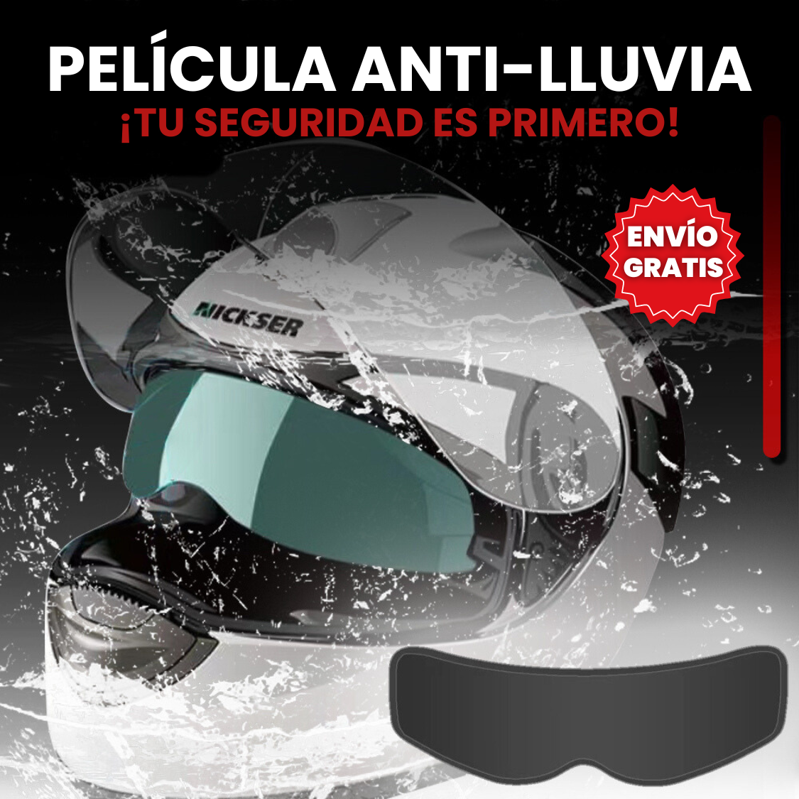 PELÍCULA ANTI-LLUVIA PARA CASCOS
