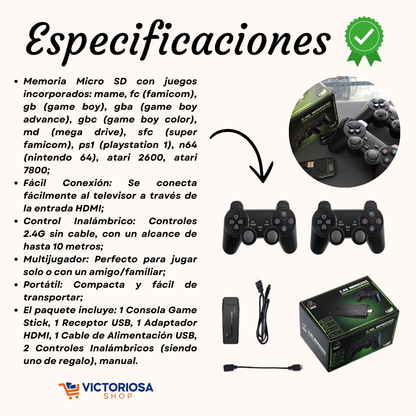 GAME STICK PRO 4K RETRO +10.000 JUEGOS - OFERTA LIMITADA: 50%OFF + 1 MANDO DE REGALO 🤩