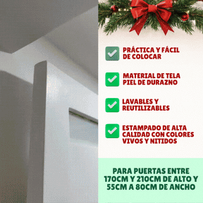 FUNDA NAVIDEÑA PARA PUERTA 30% OFF + ENVÍO GRATIS Y PAGA AL RECIBIR