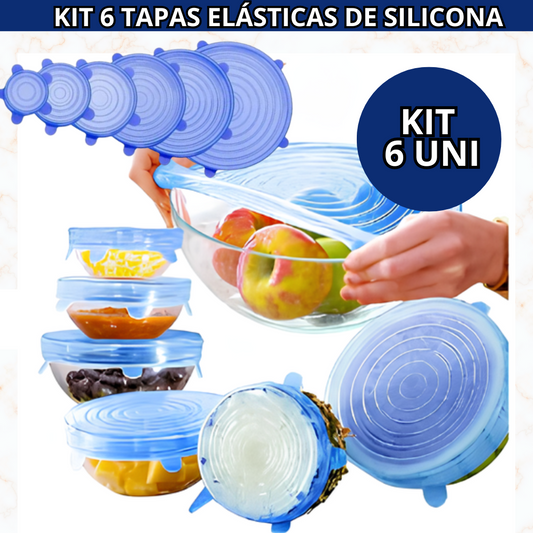 KIT 6 TAPAS ELÁSTICAS DE SILICONA - ÚLTIMAS UNIDADES