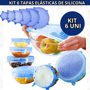 KIT 6 TAPAS ELÁSTICAS DE SILICONA - ÚLTIMAS UNIDADES