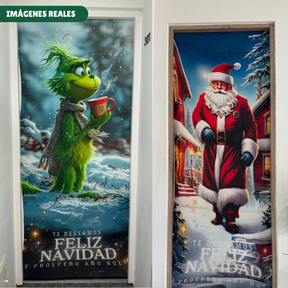 FUNDA NAVIDEÑA PARA PUERTA 30% OFF + ENVÍO GRATIS Y PAGA AL RECIBIR