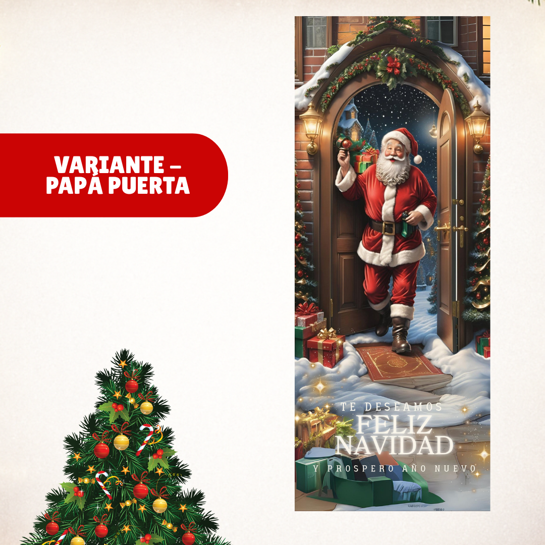 FUNDA NAVIDEÑA PARA PUERTA 30% OFF + ENVÍO GRATIS Y PAGA AL RECIBIR