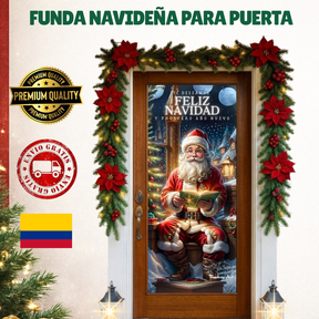 FUNDA NAVIDEÑA PARA PUERTA 30% OFF + ENVÍO GRATIS Y PAGA AL RECIBIR