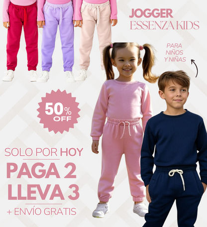 ⚡ COMPRA 2 Y LLEVA 3: KIT JOGGER ESSENZA KIDS + ENVÍO GRATIS ⚜️