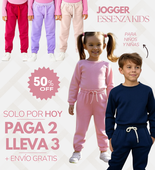 ⚡ COMPRA 2 Y LLEVA 3: KIT JOGGER ESSENZA KIDS + ENVÍO GRATIS ⚜️