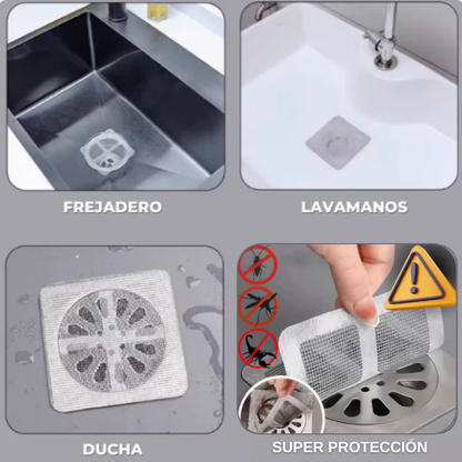 FILTROS ADHESIVOS ANTI ATASCOS Y INSECTOS (15 UN + 🎁 5 GRATIS 🎁) – para sifón del baño, ducha, fregadero de cocina y más - 💥 50%0FF + ENVÍO GRATIS 💥