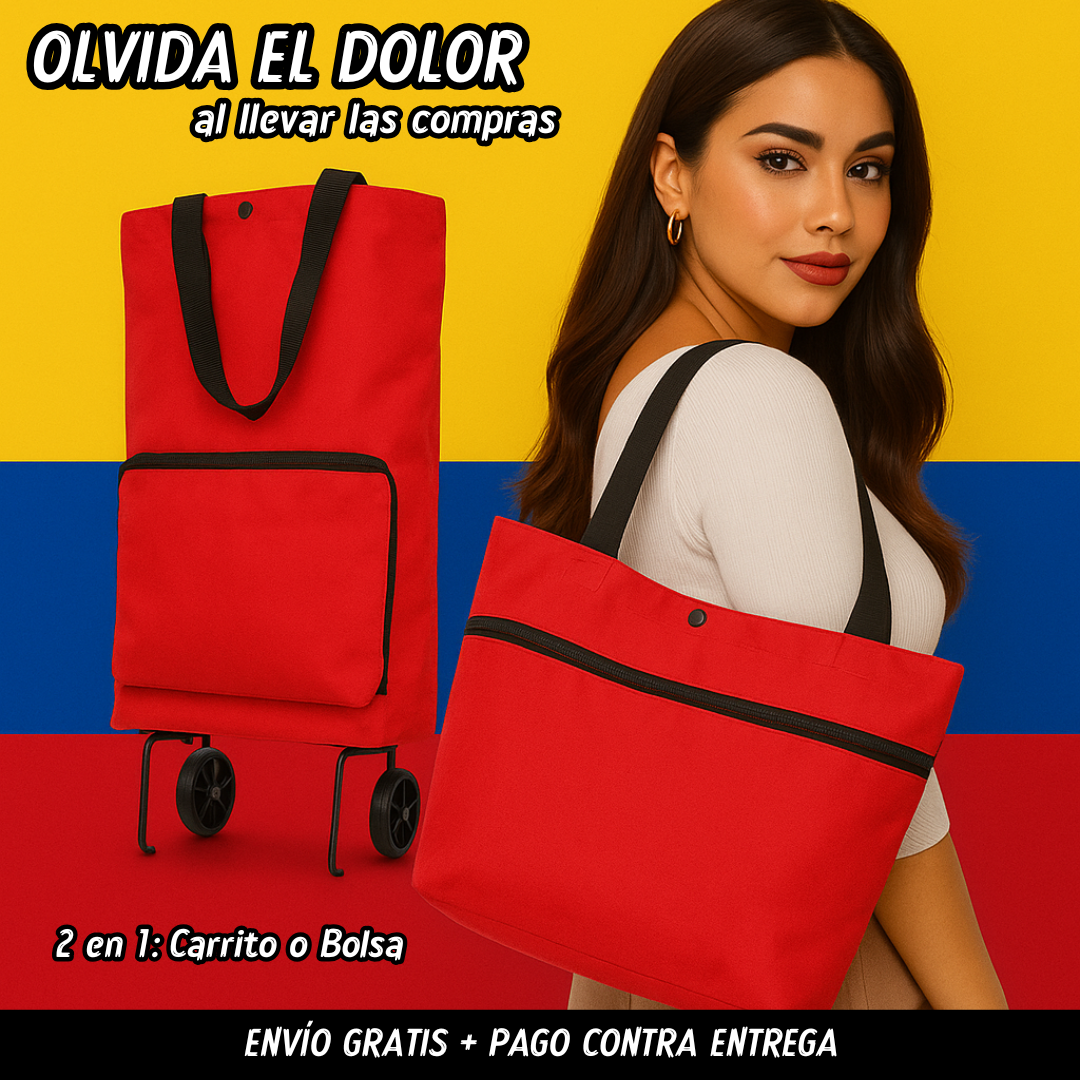 CARRITO DE COMPRAS PLEGABLE 2 EN 1 ROLLBAG - 30%OFF + ENVÍO GRATIS