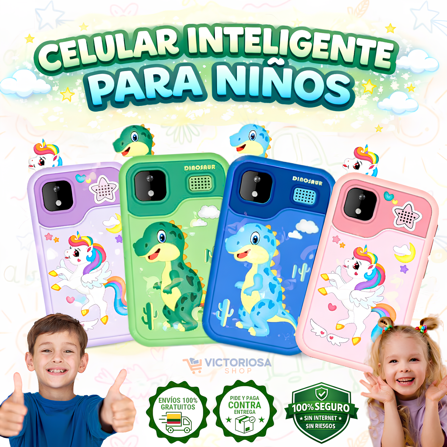 CELULAR INTELIGENTE PARA NIÑOS SMARTKID: Cámara, Juegos, Música y más  - ENVÍO GRATIS + PAGA AL RECIBIR
